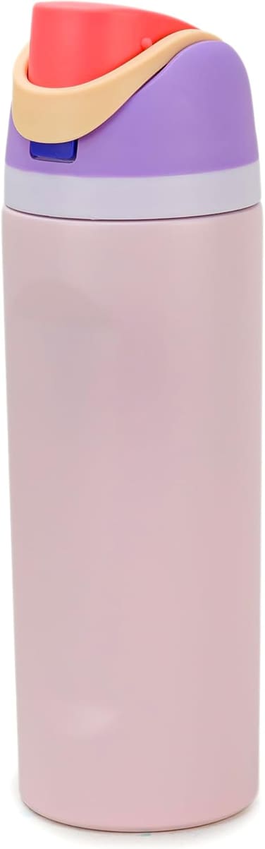 Cuisine Art Insulated Stainless Steel Water Bottle with 2-Way Straw Lid &ndash; 18/8 Pro-Grade Vacuum Flask &ndash; Leakproof Sports Bottle with Sip Straw &amp; Direct Swig Spout &ndash; 100% BPA-Free &ndash; 560ml, Pink