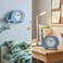 Dinosaur Wall &amp; Table Clock &ndash; Silent Non-Ticking Sweep Movement &ndash; 3D Dino Character Design for Kids &amp; Nursery &ndash; Standing or Hanging Decorative Clock-Blue