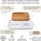 Obje Plastik Woods Sliding Cutting Board with Holder, 40.5x25cm Natural Beechwood Chopping Board, BPA-Free Plastic Tray for Food &amp; Waste Collection, Kitchen Prep Station &ndash; Made in Turkey - White