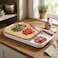 Obje Plastik Woods Sliding Cutting Board with Holder, 40.5x25cm Natural Beechwood Chopping Board, BPA-Free Plastic Tray for Food &amp; Waste Collection, Kitchen Prep Station &ndash; Made in Turkey - White
