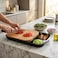Obje Plastik Woods Sliding Cutting Board with Holder, 40.5x25cm Natural Beechwood Chopping Board, BPA-Free Plastic Tray for Food &amp; Waste Collection, Kitchen Prep Station &ndash; Made in Turkey - Black