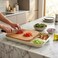 Obje Plastik Woods Sliding Cutting Board with Holder, 40.5x25cm Natural Beechwood Chopping Board, BPA-Free Plastic Tray for Food &amp; Waste Collection, Kitchen Prep Station &ndash; Made in Turkey - Beige