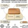 Obje Plastik Woods Sliding Cutting Board with Holder, 40.5x25cm Natural Beechwood Chopping Board, BPA-Free Plastic Tray for Food &amp; Waste Collection, Kitchen Prep Station &ndash; Made in Turkey - Beige