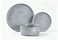 Cuisine Art BAV 12-Piece Stoneware Dinner Set, Ash Grey Tableware Set with 4 Dinner Plates, 4 Side Plates &amp; 4 Bowls, Elegant Everyday Dining Set