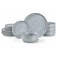 Cuisine Art BAV 12-Piece Stoneware Dinner Set, Ash Grey Tableware Set with 4 Dinner Plates, 4 Side Plates &amp; 4 Bowls, Elegant Everyday Dining Set