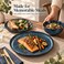 Cuisine Art RAH 12-Piece Stoneware Dinner Set, Marble Blue Tableware Set with 4 Dinner Plates, 4 Side Plates &amp; 4 Bowls, Elegant Everyday Dining Set