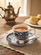Claytan Earthenware Classic Blue Windmill Countryside Landscape Tea Cup &amp; Saucer Set, 200ml, White (Set of 4)   Premium Tea &amp; Coffee Cups with Matching Saucers   Vintage Drinkware for Home, Office