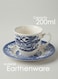 Claytan Earthenware Classic Blue Windmill Countryside Landscape Tea Cup &amp; Saucer Set, 200ml, White (Set of 6)   Premium Tea &amp; Coffee Cups with Matching Saucers   Vintage Drinkware for Home
