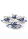 Claytan Earthenware Classic Windmill Pattern Blue Espresso Cup &amp; Saucer Set, 90ml, White (Set of 4)   Premium Espresso &amp; Coffee Cups with Matching Saucers   Vintage Blue Drinkware for Home, Office