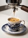 Claytan Earthenware Classic Windmill Pattern Blue Espresso Cup &amp; Saucer Set, 90ml, White (Set of 6)   Premium Espresso &amp; Coffee Cups with Matching Saucers   Vintage Blue Drinkware for Home, Office
