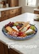 Claytan Earthenware Classic Blue Windmill &amp; Floral Pattern Oval Platter, 14 Inch, White (Set of 4)   Premium Serving Platters for Main Course, Appetizers, BBQ, Seafood &amp; Desserts   Vintage Tableware