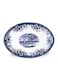 Claytan Earthenware Classic Blue Windmill &amp; Floral Pattern Oval Platter, 14 Inch, White (Set of 4)   Premium Serving Platters for Main Course, Appetizers, BBQ, Seafood &amp; Desserts   Vintage Tableware
