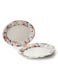 Claytan Earthenware Jasper Oval Platter Floral Pattern, 14 Inch, White (Set of 4)   Premium Serving Platters for Main Course, Appetizers, BBQ, Seafood &amp; Desserts   Elegant Tableware for Home &amp; Gifting