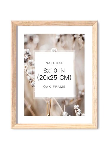 Oak Wood Picture Frame Solid Wooden Photo Frame Natural Wood Color Frames with Acrylic Front Panel for Living Room Bedroom Home Decor Ready to Hang Horizontal and Vertical 8"Wx10"H