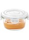 Borosil Klip-N-Store Round Glass Storage Container With Air Tight Lid Food Storage Container Microwave Safe Container 240 Ml Transparent