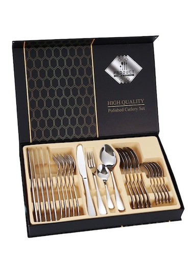 Piece Silverware Flatware Cutlery Set Stainless Steel Utensils Service for 6 Include Knife Fork Spoon Mirror Polished and Dishwasher Safe