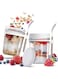 TMOHRA 2 Pack 350ml Overnight Oats Containers with Lids and Spoons 12 Oz Glass Mason Jars for Overnight Oats Leak Proof Oatmeal Container Great for Cereal Fruit Vegetable Milk Salad Yogurt Meal Prep