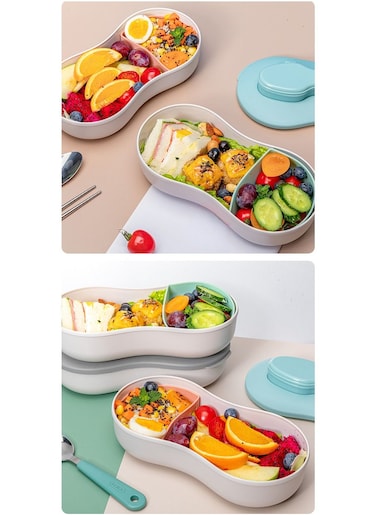 1.1 liter green NS lunch box with tableware set
