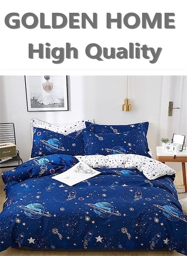 HOME 6 Piece King/Queen/Single size, striped pattern duvet cover set. set includes 1 Comforter Cover, 1 Fitted Bedsheet, 4 Pillowcases