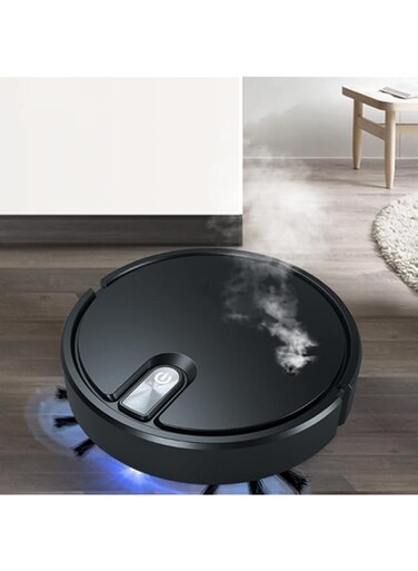 SYOSI Robot Vacuum Cleaner, SYOSI, Multifunction Vacuum Robot 5 in 1 2000Pa Strong Vacuum Cleaner, USB Charging Robotic Vacuum Cleaner for Pet Hair, Hard Floors (Black)
