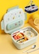 3-Apartment Stainless Steel Stylish Lunch Box with Cutlery Set with Double Handles Insulated Bag For All Ages