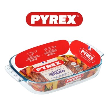 Pyrex Irresistible 2.7L Rectangular Glass Roaster - Durable, Oven, Freezer &amp; Dishwasher Safe