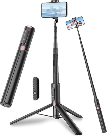 TONEOF 170cm Phone Tripod Selfie Stick, All-in-1 Phone Tripod Stand with Remote,Portable,Lightweight Tripod for for Selfies/Live/Video Recording/Travel-Black