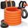 Kinetic Recovery Rope Offroad, 36000 Lbs 25mm*9m (1in x 30ft with Soft Shackle) Heavy Duty 35% Elasticity Towing Rope, Offroad Accessories for Jeep Car Truck ATV UTV SUV (Orange)