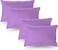 MUSA Striped Cotton Pillow Covers - Soft, Breathable, Hotel-Inspired with Envelope Closure (4 Pack, Lavender, 50 x 80cm)