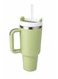 Stainless Steel Vacuum Insulated Tumbler with Handle &amp; Straw &acirc;&euro;&ldquo; BPA Free Leak Resistant Travel Mug for Water, Coffee, Iced Tea &amp; Smoothies &acirc;&euro;&ldquo; Cup Holder Friendly Reusable Thermal Flask, Sage Green , 40oz