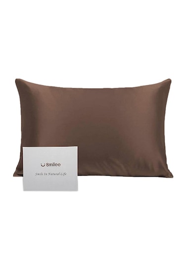 100% Pure Mulberry Queen Pillowcase Silk Coffee Brown 76x51cm