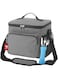 BREZI 10L Lunch Bag w/Cutlery Set - Compact, Spacious Insulated Lunch Bag w/Multiple Pockets &amp; Durable Handle, Keeps Food Warm or Cold, Perfect for Work, School &amp;Picnic (20.5x25.5x17cm) (GREY)