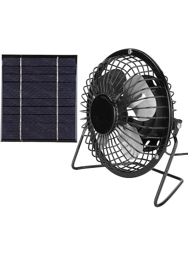 Jiawu 2.5W 5V Solar Panel Fan USB Solar Mini Exhaust Fan Outdoor, Car Cooling Fan, Portable Fan for Cooling, Ventilation, RV, Camping, Greenhouse, Pet House, Home, Office, Mini Ventilator Fan