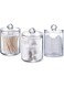 300 ML Plastic Cotton Swab Ball Pad Holder, Qtip Jar Clear Makeup Organizer, Bathroom Containers Dispenser 3 Pack