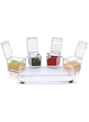 Kitchen Utensils Transparent Seasoning Jars Spice Jars 4 Pack