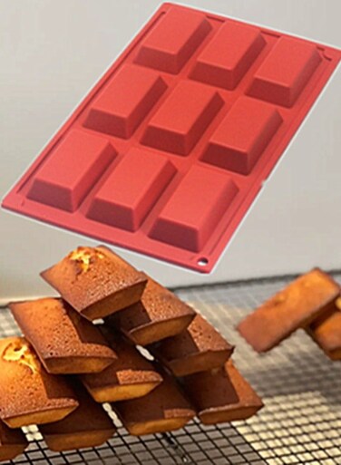 Cavity Financier Silicone Cake Mold Golden Brick Shape Cookies Chocolate Moulds Bakeware Tray Pastry Baking Tools