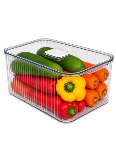 8.28 Liters Transparent Storage Box with Secure Cover Lid T114627 &acirc;&euro;&ldquo; Large 8.3L PET+PP Clear Organizer for Kitchen, Pantry, Fridge, Bathroom &amp; Home Storage