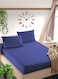 Navy Blue Striped Queen Size Sheet Set Deep Pockets Machine Washable 180x200+25cm