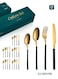 24-Piece Stainless Steel Cutlery Set Kitchen Utensil Set Western Tableware Suitable For Home Kitchen Restaurant Hotel Party Dining Picnic Dining Exquisite Packaging Gift Gold/Black
