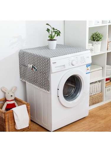 ENZO KEN Washing Machine Cover,21 x 51" Anti-Stain Washer and Dryer Covers for The Top,Anti-Slip Refrigerator Fridge Dust Cover with Storage Bag (1pcs)