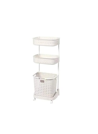 COOLBABY Laundry Basket Organize，Bathroom Storage,3 Tiersr Kitchen Bathroom Organizer Rack With Wheels