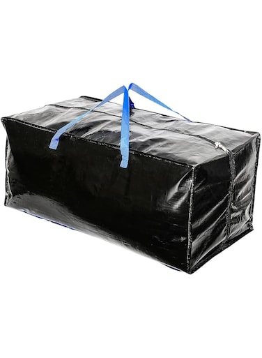 Heavy Duty Extra Large Thicker Waterproof Storage Bags with Backpack Straps, Handles, Zippers for House Moving, Travel Duffel Bags, Camping, Holiday Decorations Storage Backpack, 80&times;40&times;35cm, Black