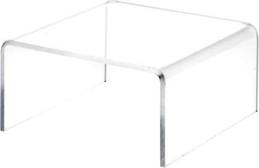 Plymor Clear Acrylic Short Square Display Riser, 2" H x 4" W x 4" D (2 Pack)