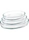 Termisil,Oval Ovenware,3 pcs Set, Thermal Glass,(2L+3.2L+4.1L), Made of borosilicate glass,highly heat resistant,