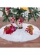 Christmas Tree Skirt ,Holiday Tree Ornaments Round Snow Plush White Xmas Tree Skirt Mat Base Cover for Merry Christmas Decor &amp; New Year Party Holiday Home Decorations, 35.4Inch/90CM