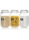 ideagala 50oz Airtight Glass Jars with Lids, 3 PCS Food Storage Canister for Kitchen &amp; Pantry Organization and Storage, Square Mason Jar Containers for Storing Sugar, Flour, Cereal,Coffee,Cookies
