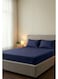 Cotton 3-Piece Microfiber Super King Fitted Sheet Set &acirc;&euro;&ldquo; Navy Blue Striped 200 x 200 cm with Full Elastic &amp; 2 Pillowcases