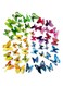 Evely 48 Pcs 4 Packs Beautiful 3D Butterfly Wall Decals Removable DIY Home Decorations Art Decor Wall Stickers &amp; Murals for Babys Bedroom TV Background Living Room (48 pcs in 4 Colors)