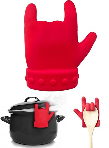 Finger Shaped Spoon Rest Kitchen Tool, Practical Cooking Spoon Rest for Pots and Pans, Block Overflow Lid Lifter, Cute Kitchen Accessories, Cool Gadgets for Cooking Lovers
