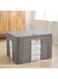 66L Opeings Clothes Storage Bin,Grey Large Storage Bags with Metal Frame,Oxford Fabric Storage Box,Foldable Storage Bin for Clothes,Clothing Storage Bins for Clothing,Blanket,Comforters,Bedding,Quilt